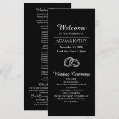 Elegant Minimalist Black White Wedding Program プログラム (正面/裏面)