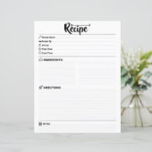 Elegant Minimalist Blank Recipe Page / Paper Sheet (スタンド正面)