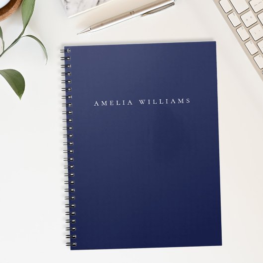 Elegant Minimalist Blue Monogram ノートブック