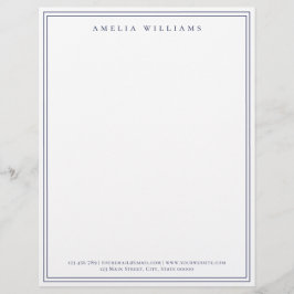 Elegant Minimalist Blue Two Border レターヘッド