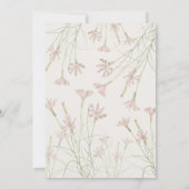 Elegant Minimalist Blush Pink Wildflower Wedding セーブザデート (裏面)