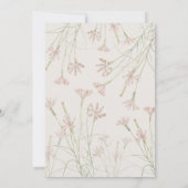 Elegant Minimalist Blush Pink Wildflower Wedding  セーブザデート (裏面)