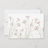 Elegant Minimalist Blush Pink Wildflower Wedding 出欠カード (裏面)
