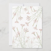 Elegant Minimalist Blush Pink Wildflower Wedding 招待状 (裏面)
