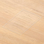 Elegant Minimalist Border Gold Muslim Wedding アクリル招待状 (レイダウン)