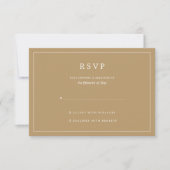 Elegant Minimalist Border Gold Wedding 出欠カード (正面)