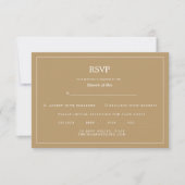 Elegant Minimalist Border Gold Wedding 出欠カード (正面)