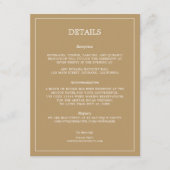Elegant Minimalist Border Gold Wedding Details エンクロージャーカード (正面)