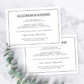 Elegant Minimalist Border Wedding Accommodations エンクロージャーカード