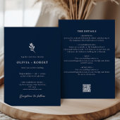 Elegant Minimalist Botanical All-In-One Wedding 招待状