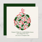 Elegant Minimalist Botanical Christmas Corporate  シーズンカード (正面/裏面)