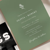 Elegant Minimalist Botanical Photo Wedding 招待状
