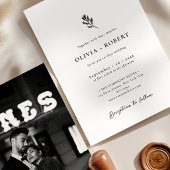 Elegant Minimalist Botanical Photo Wedding 招待状