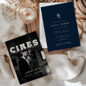 Elegant Minimalist Botanical Photo Wedding 招待状