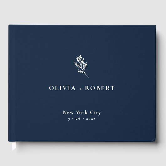 Elegant Minimalist Botanical Wedding ゲストブック (正面)