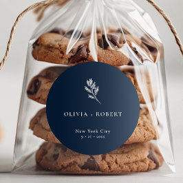 Elegant Minimalist Botanical Wedding ラウンドシール