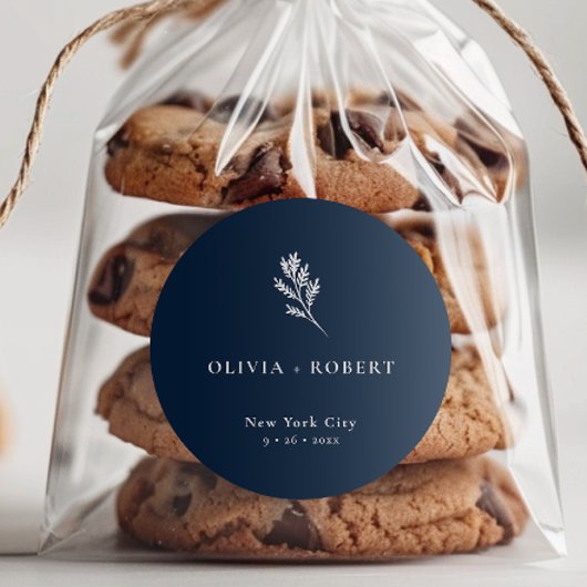 Elegant Minimalist Botanical Wedding ラウンドシール