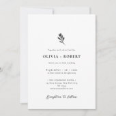 Elegant Minimalist Botanical Wedding 招待状 (正面)