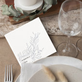 Elegant Minimalist Botanical Wedding Napkin スタンダードカクテルナプキン