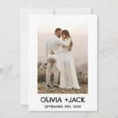 Elegant Minimalist Bow Hand Drawing Photo Wedding 招待状 (正面)