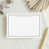 Elegant Minimalist Brown Two Border ノートカード