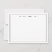 Elegant Minimalist Brown Two Border ノートカード (正面)