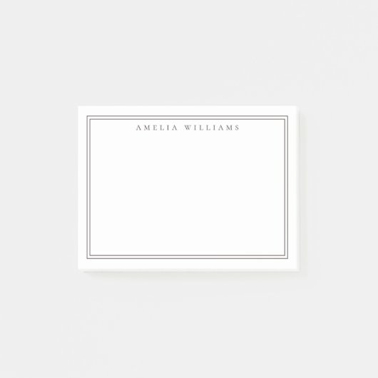 Elegant Minimalist Brown Two Border ポストイット (正面)