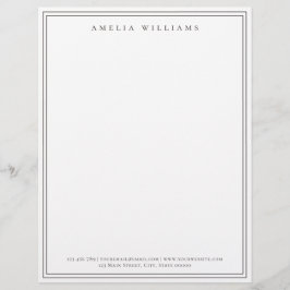 Elegant Minimalist Brown Two Border レターヘッド