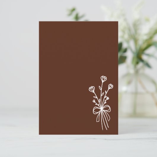 Elegant Minimalist Brown Wedding 招待状 (スタンド正面)