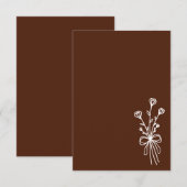 Elegant Minimalist Brown Wedding 招待状 (正面/裏面)