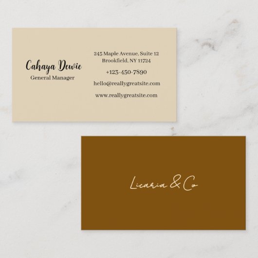 Elegant Minimalist Business Card 名刺 (正面/裏面)
