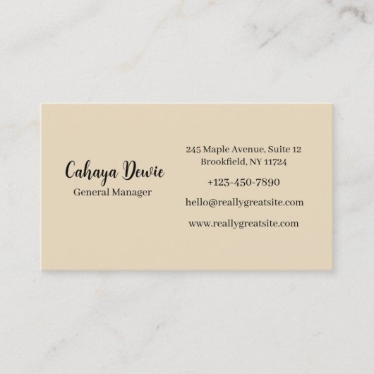 Elegant Minimalist Business Card 名刺 (正面)