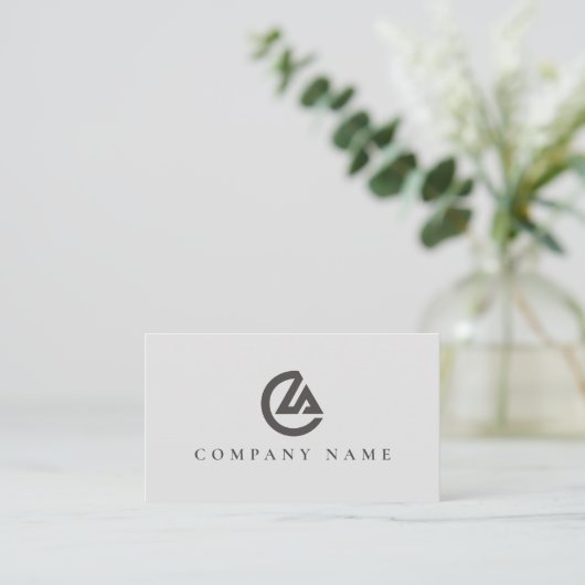 Elegant Minimalist Business Card with QR Code 名刺 (スタンド正面)