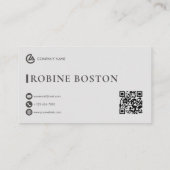 Elegant Minimalist Business Card with QR Code 名刺 (裏面)