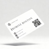 Elegant Minimalist Business Card with QR Code 名刺