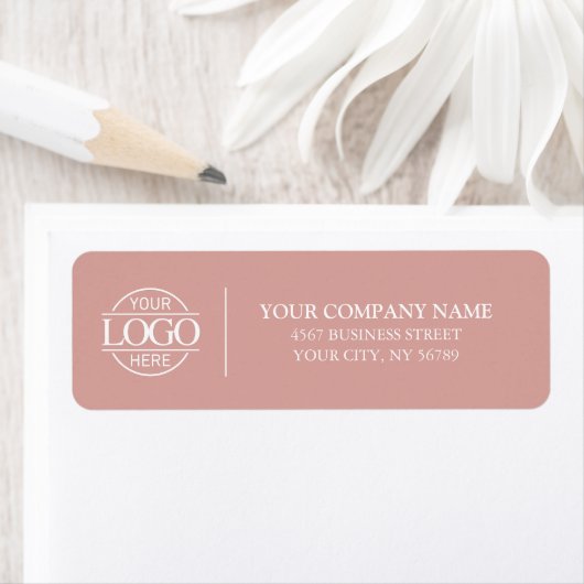 Elegant Minimalist Business Logo Return Address  ラベル (インサイチュ)