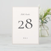 Elegant Minimalist Calligraphy 5 x 7 Table Number 招待状 (スタンド正面)