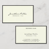 Elegant Minimalist Calligraphy Script Luxury 名刺 (正面/裏面)