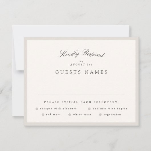 Elegant Minimalist Calligraphy Wedding 出欠カード (正面)