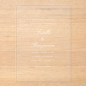 Elegant Minimalist Calligraphy Wedding Invitation アクリル招待状 (正面)