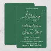 Elegant Minimalist Calligraphy Wedding Invitation 招待状 (正面/裏面)