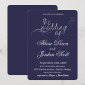 Elegant Minimalist Calligraphy Wedding Invitation 招待状 (正面/裏面)