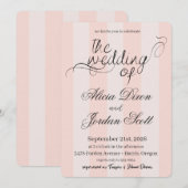 Elegant Minimalist Calligraphy Wedding Invitation 招待状 (正面/裏面)