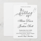 Elegant Minimalist Calligraphy Wedding Invitation 招待状 (正面/裏面)