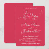 Elegant Minimalist Calligraphy Wedding Invitation 招待状 (正面/裏面)