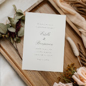 Elegant Minimalist Calligraphy Wedding Invitation 招待状
