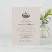 Elegant Minimalist Chandelier Wedding 招待状 (スタンド正面)