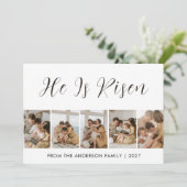 Elegant Minimalist Christian He Is Risen 5 Photo シーズンカード (スタンド正面)