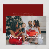 Elegant Minimalist Christmas | Modern Family Photo シーズンカード (正面/裏面)