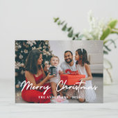 Elegant Minimalist Christmas | Modern Family Photo シーズンカード (スタンド正面)